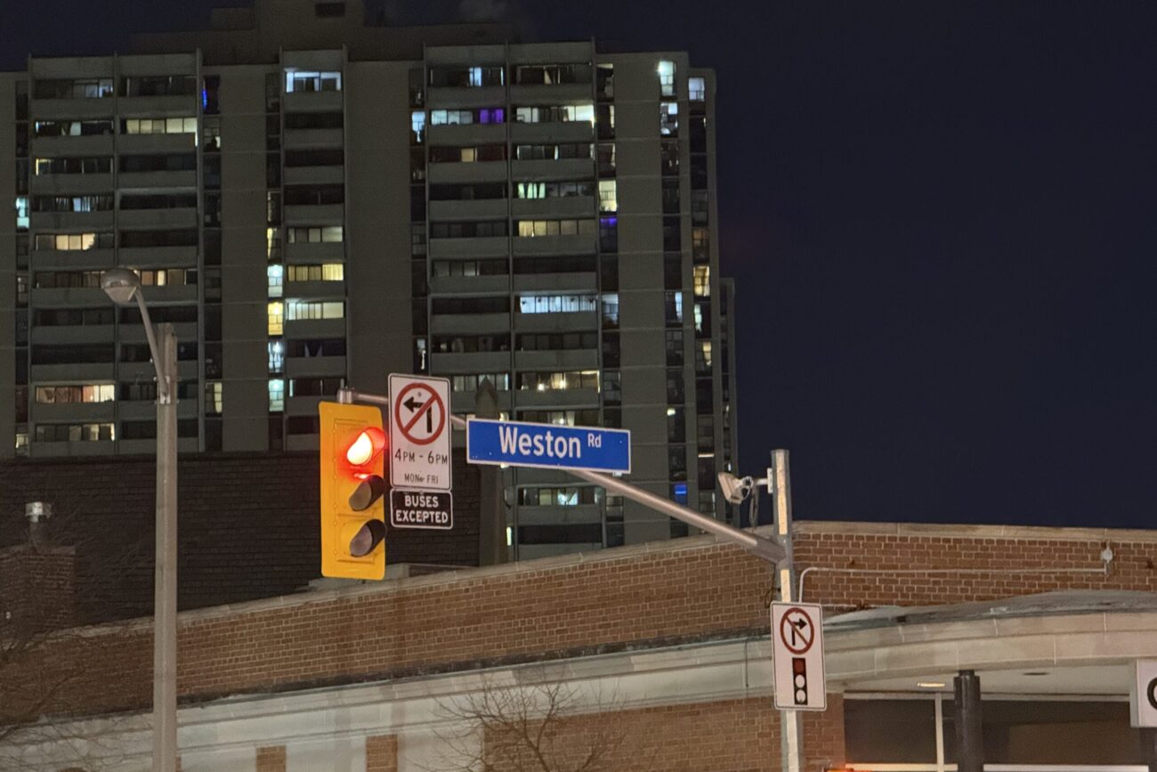 Traffic sign reading Weston Road